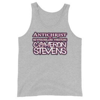 Cameron Stevens "Antichrist of Newfoundland Wrestling Text" Unisex Tank Top