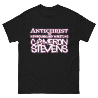 Cameron Stevens "Antichrist of Newfoundland Wrestling Text" Short Sleeve Unisex t-shirt
