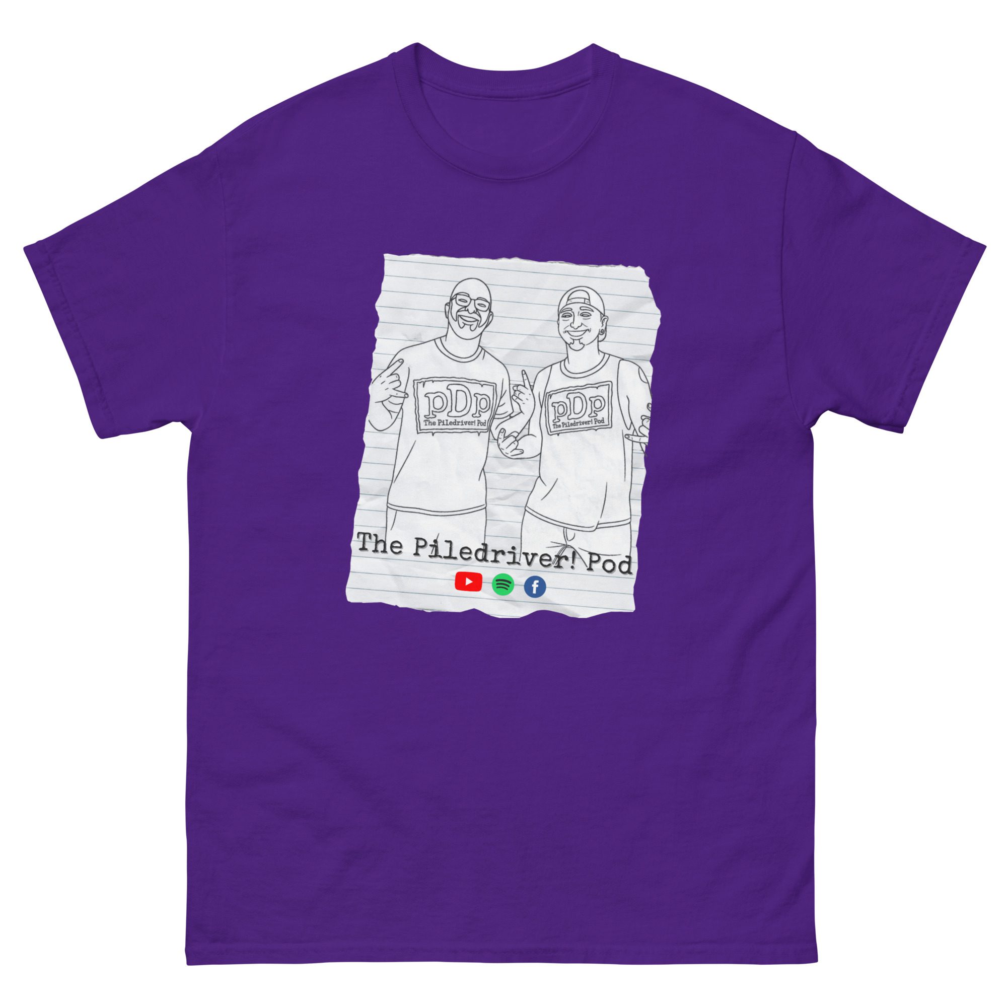 The Piledriver Podcast "pDp Crew Coloring Page v2" Short Sleeve Unisex t-shirt