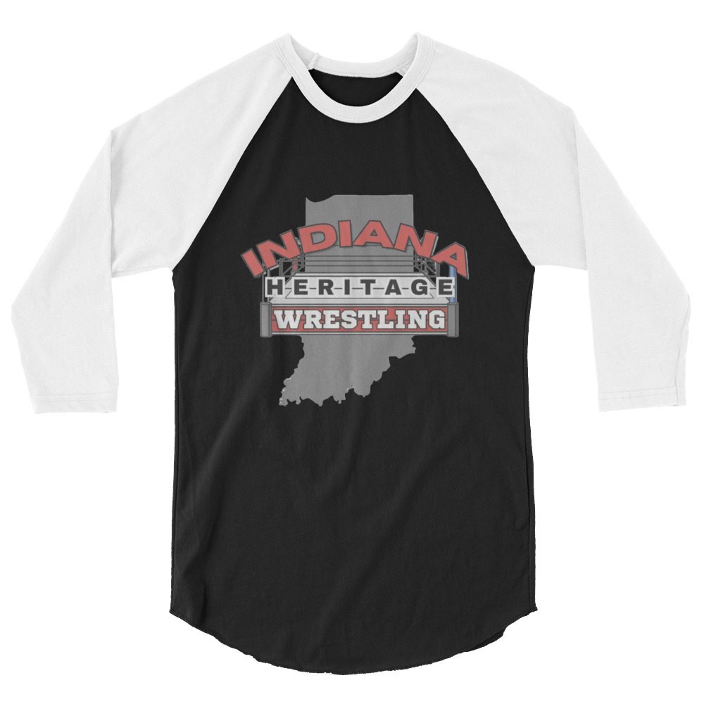 Indiana Heritage Wrestling "Logo #2" 3/4 sleeve raglan shirt