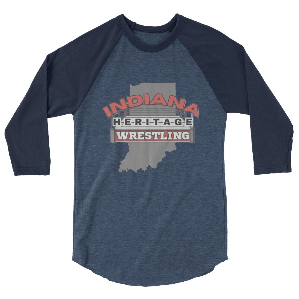 Indiana Heritage Wrestling "Logo #2" 3/4 sleeve raglan shirt