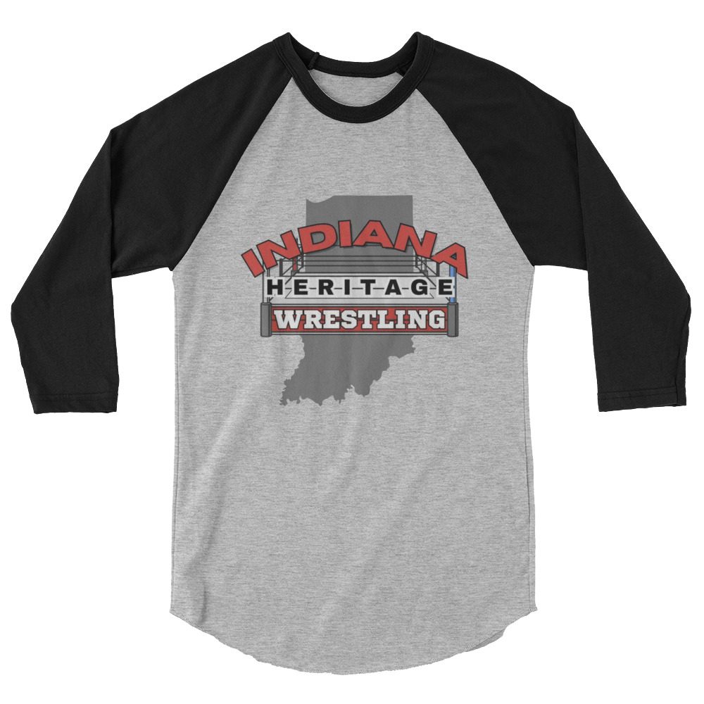 Indiana Heritage Wrestling "Logo #2" 3/4 sleeve raglan shirt