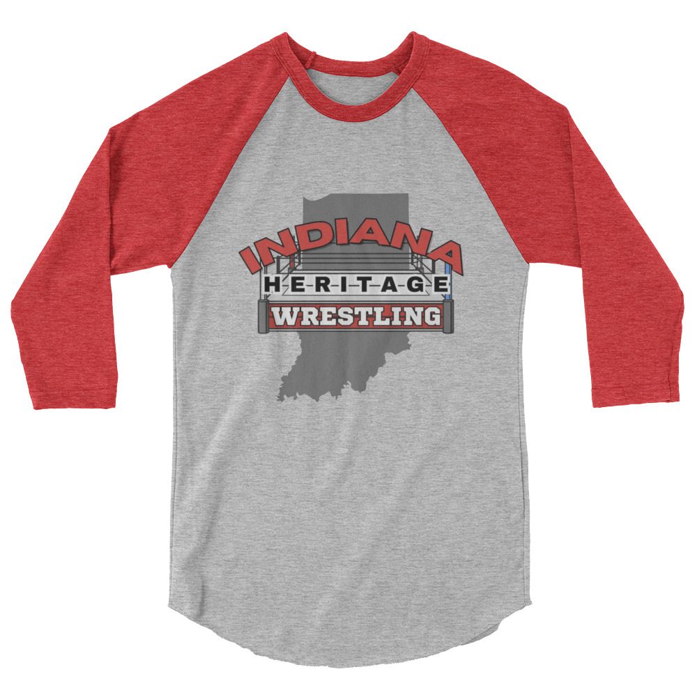 Indiana Heritage Wrestling "Logo #2" 3/4 sleeve raglan shirt