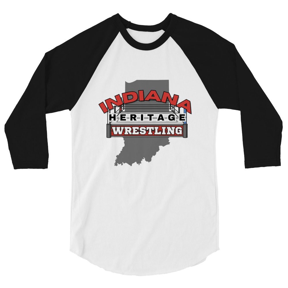 Indiana Heritage Wrestling "Logo #2" 3/4 sleeve raglan shirt