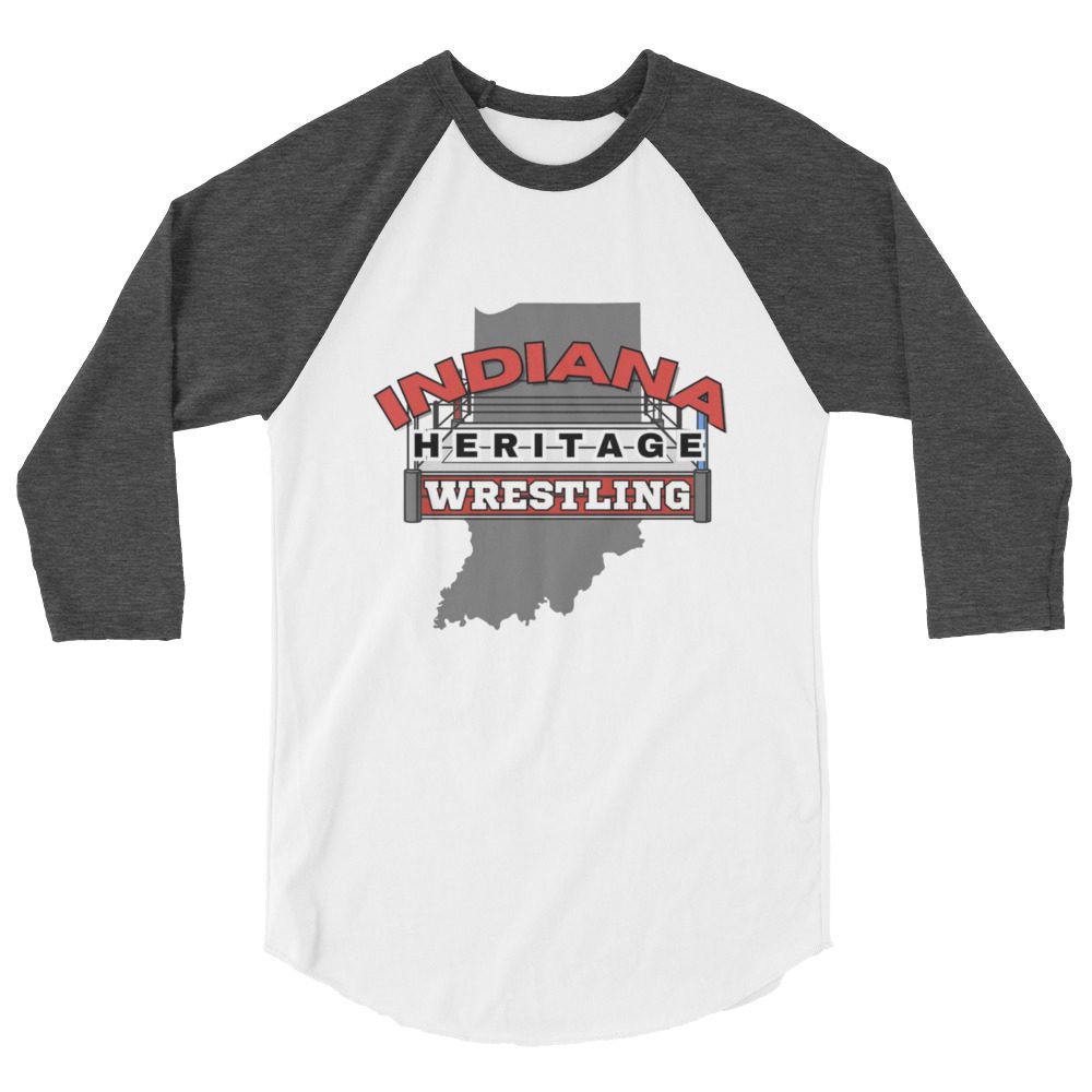 Indiana Heritage Wrestling "Logo #2" 3/4 sleeve raglan shirt