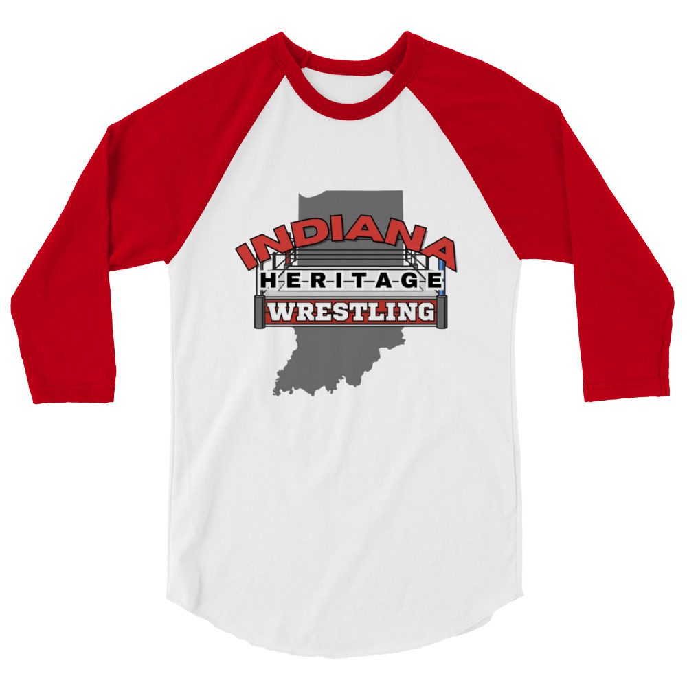 Indiana Heritage Wrestling "Logo #2" 3/4 sleeve raglan shirt