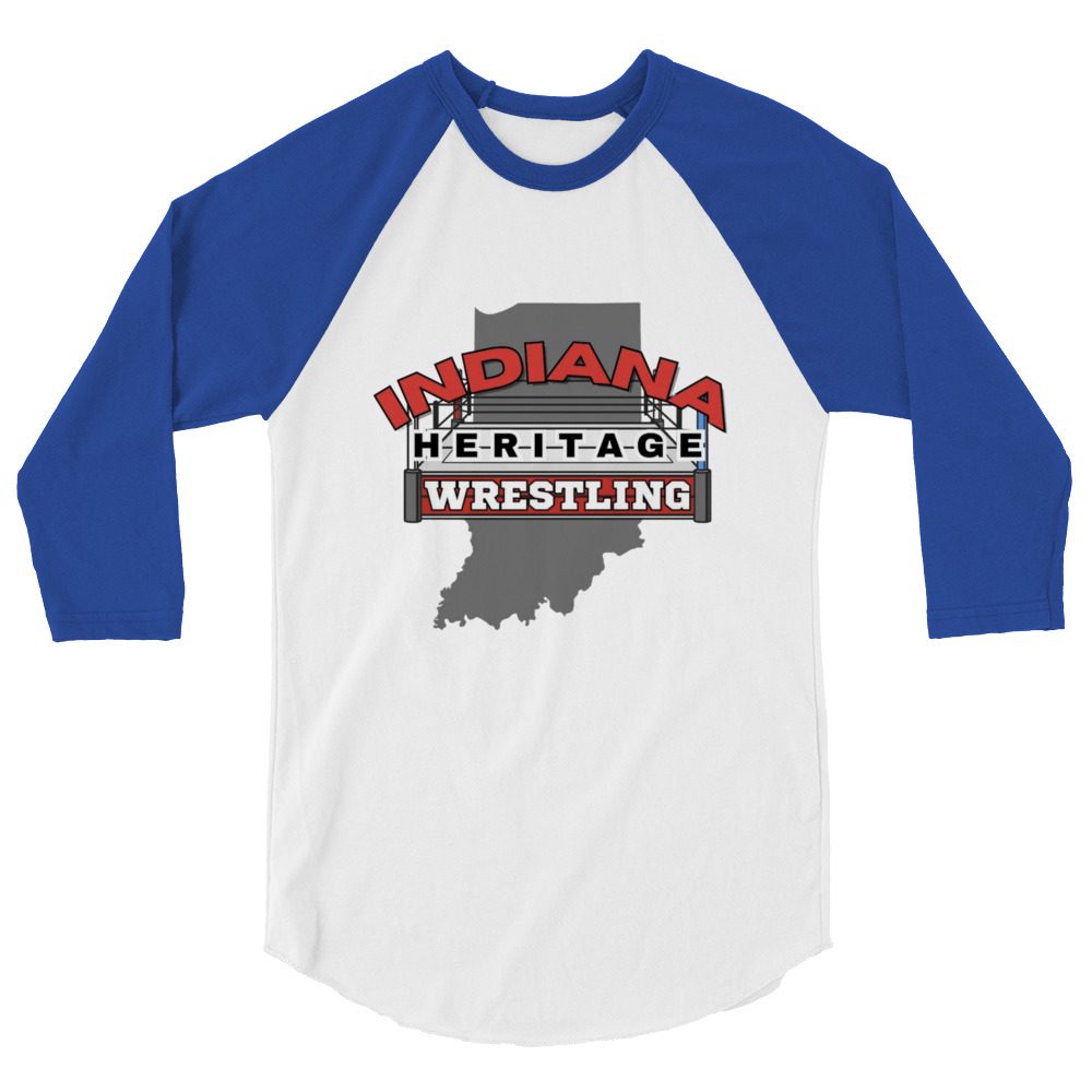 Indiana Heritage Wrestling "Logo #2" 3/4 sleeve raglan shirt