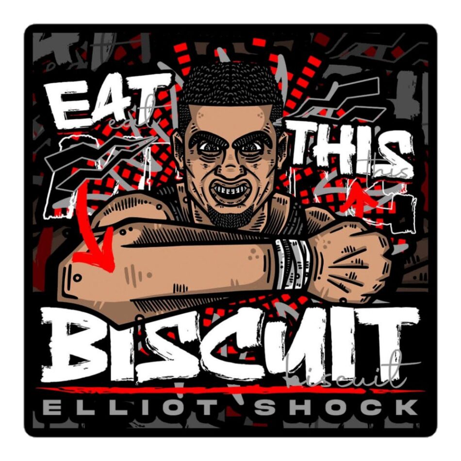 Elliot Shock "Eat This MF’n BISCUIT" Bubble-free stickers