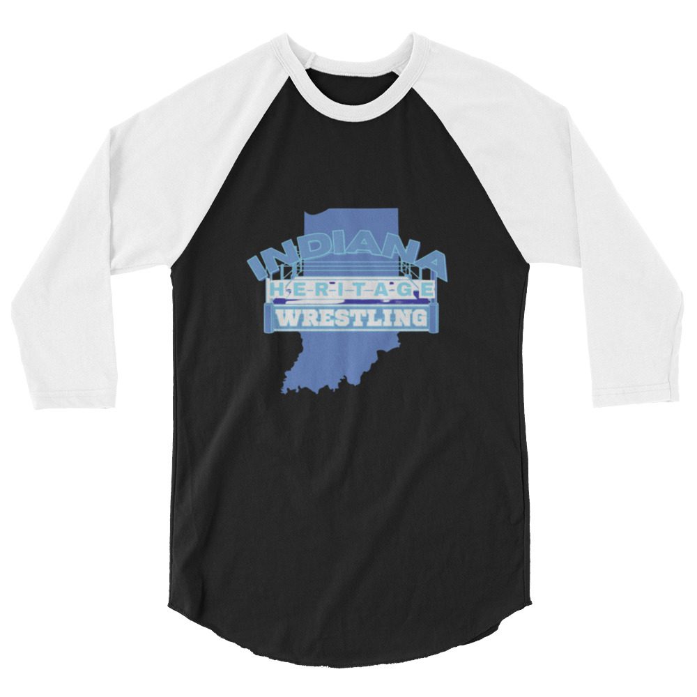 Indiana Heritage Wrestling "Blue Logo" 3/4 sleeve raglan shirt