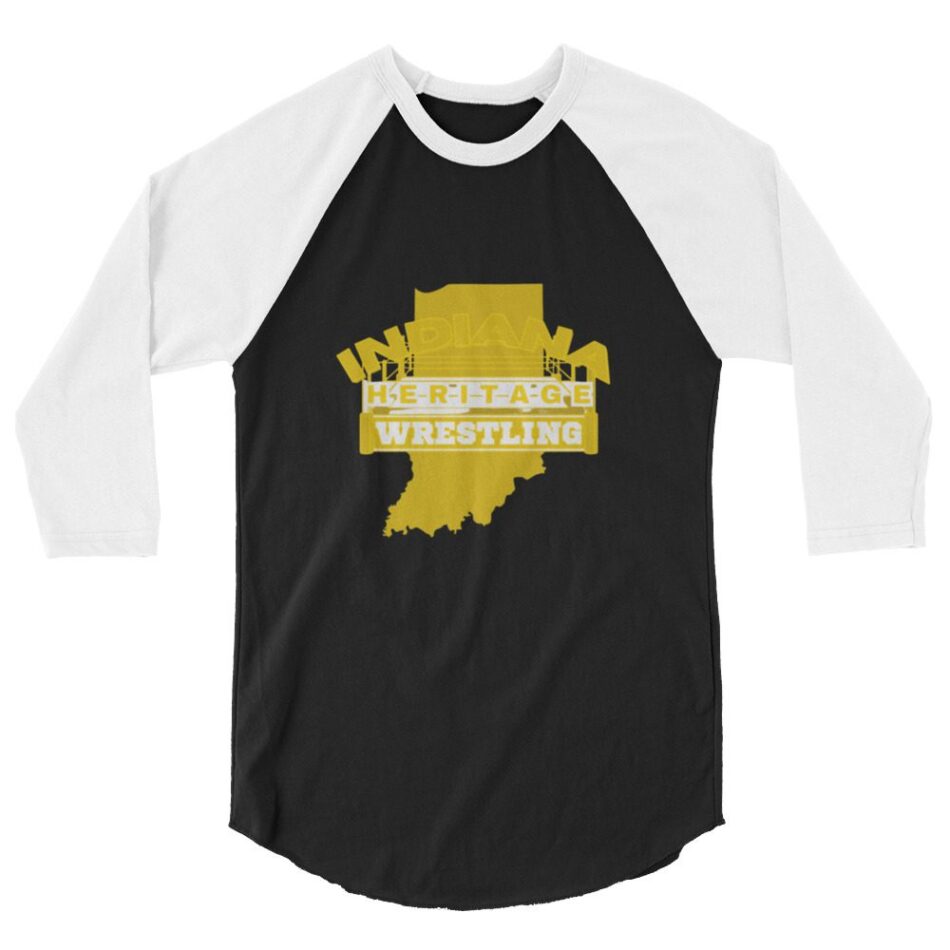 Indiana Heritage Wrestling "Gold Logo" 3/4 sleeve raglan shirt