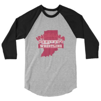 Indiana Heritage Wrestling "Red Logo" 3/4 sleeve raglan shirt