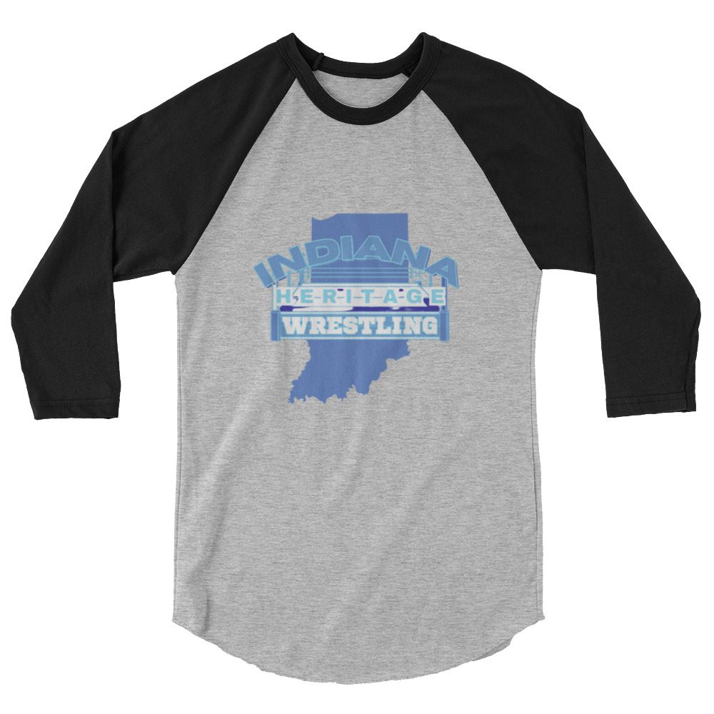 Indiana Heritage Wrestling "Blue Logo" 3/4 sleeve raglan shirt