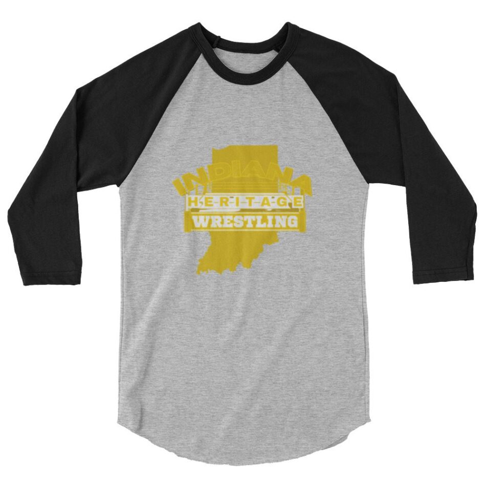 Indiana Heritage Wrestling "Gold Logo" 3/4 sleeve raglan shirt