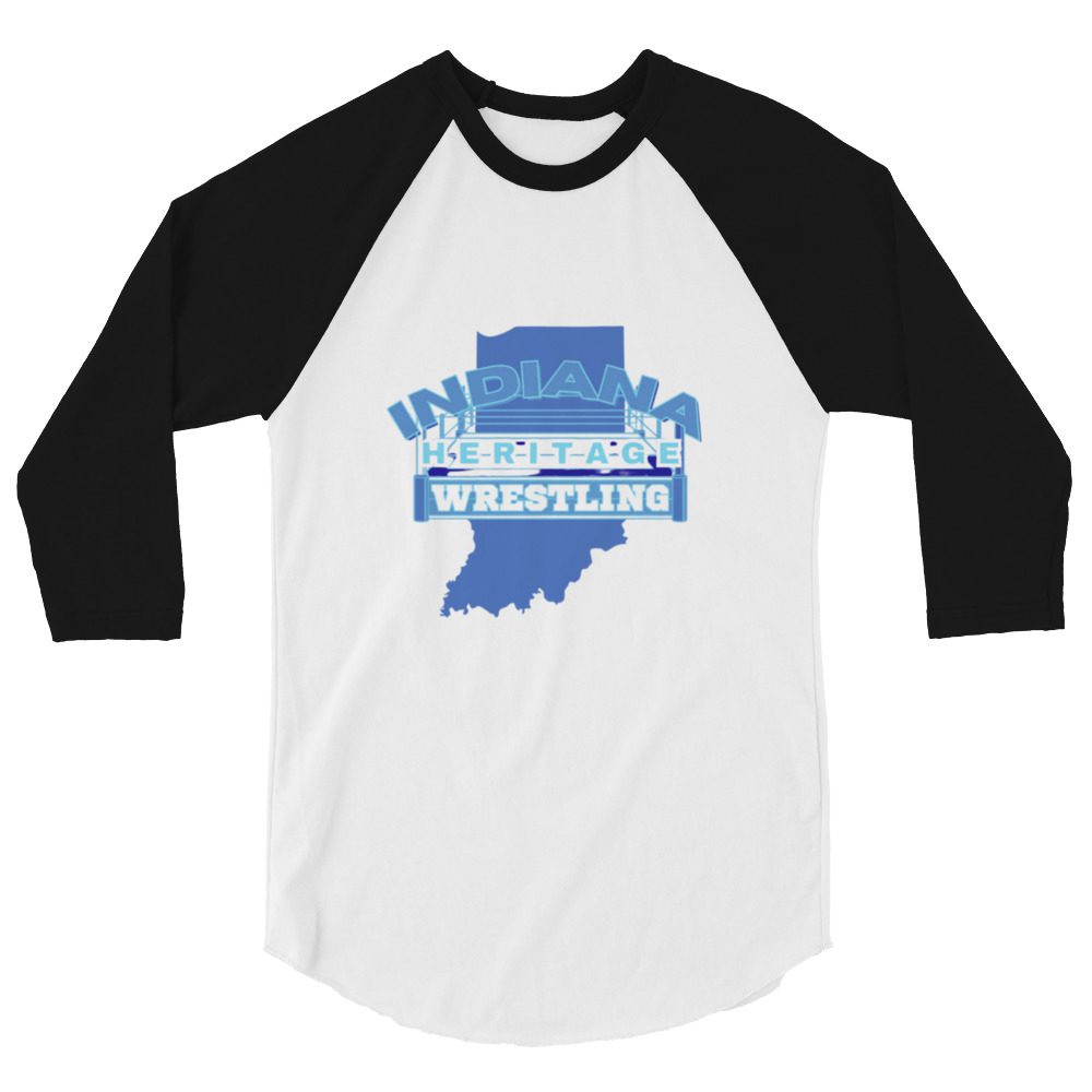 Indiana Heritage Wrestling "Blue Logo" 3/4 sleeve raglan shirt
