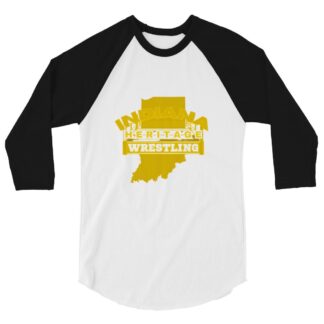 Indiana Heritage Wrestling "Gold Logo" 3/4 sleeve raglan shirt