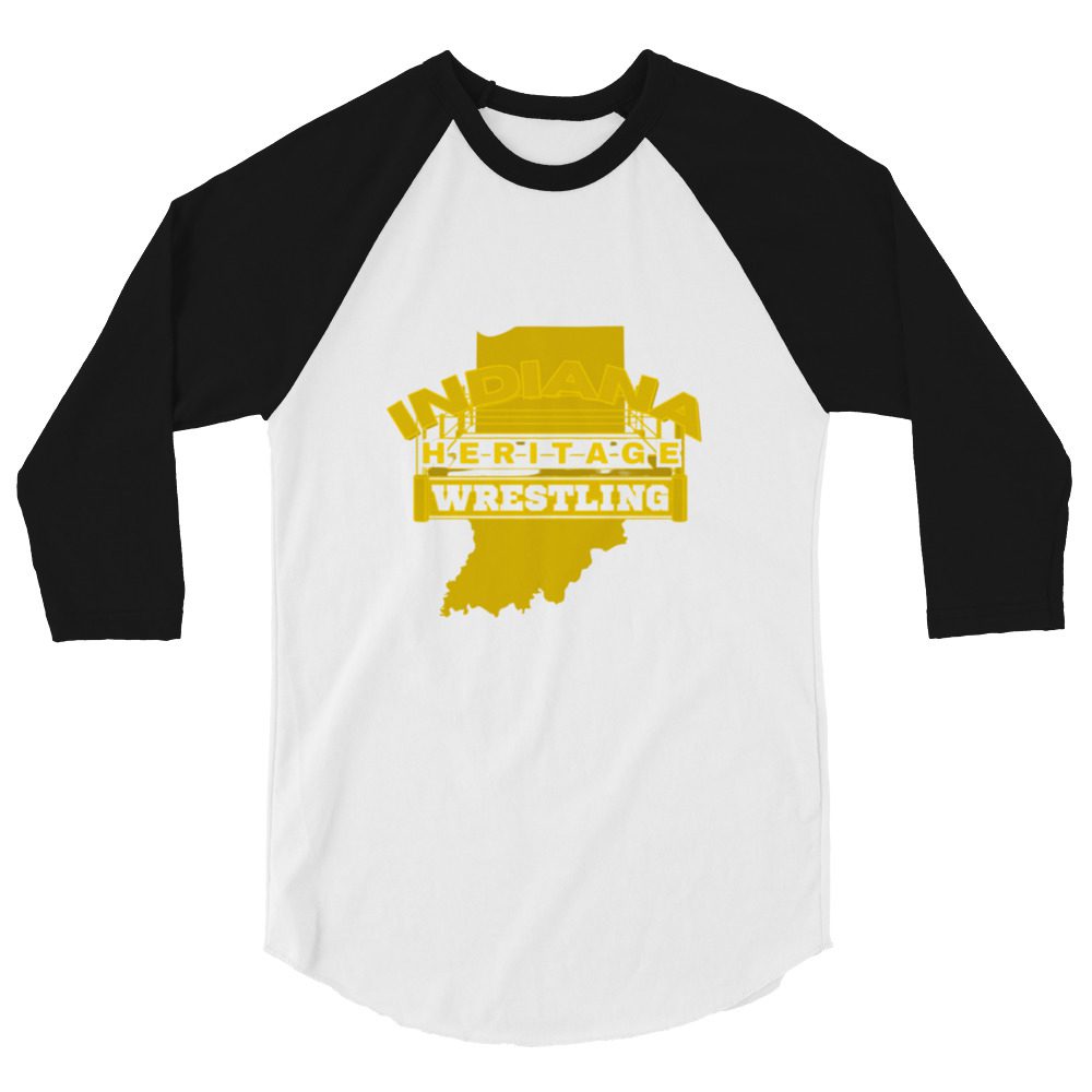Indiana Heritage Wrestling "Gold Logo" 3/4 sleeve raglan shirt