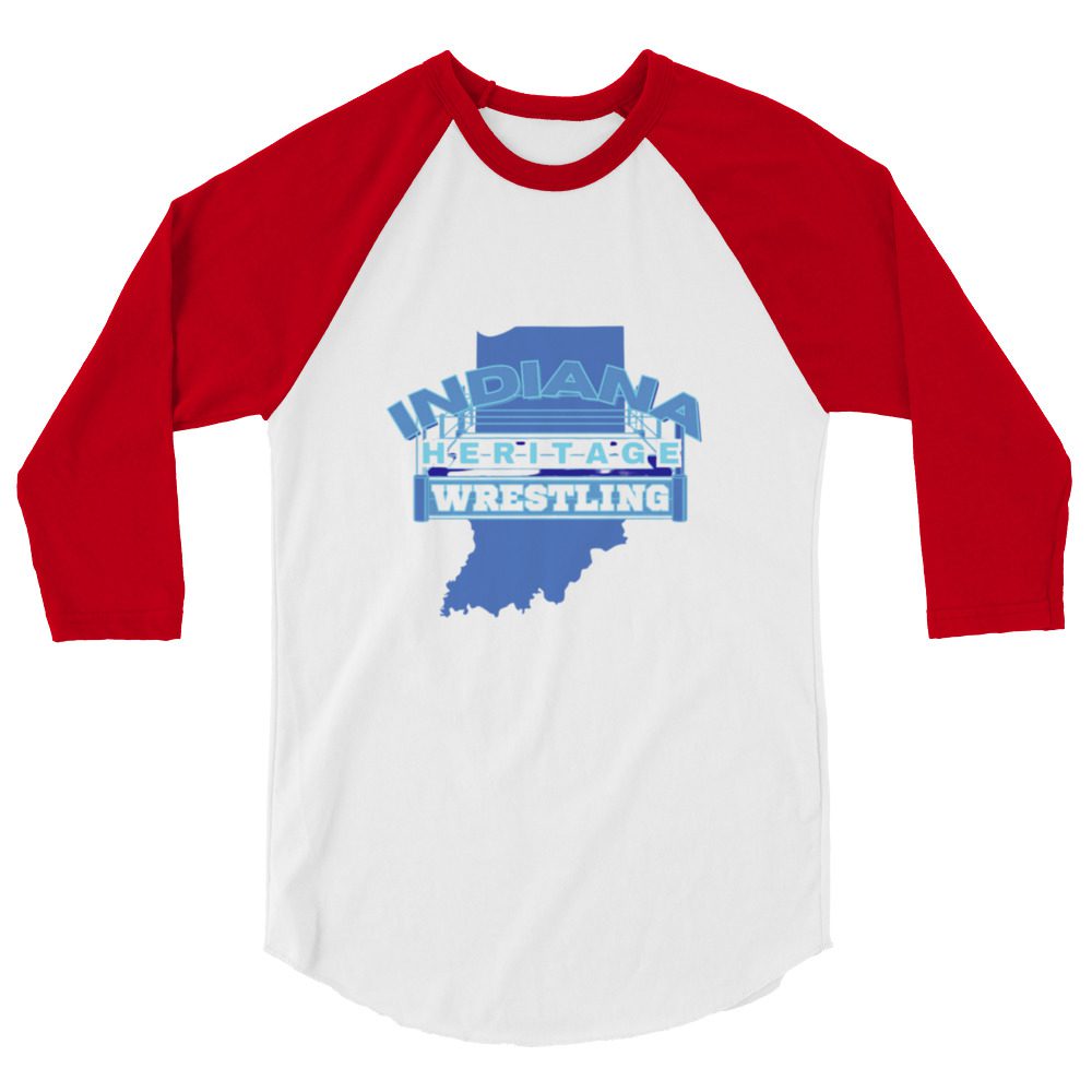 Indiana Heritage Wrestling "Blue Logo" 3/4 sleeve raglan shirt