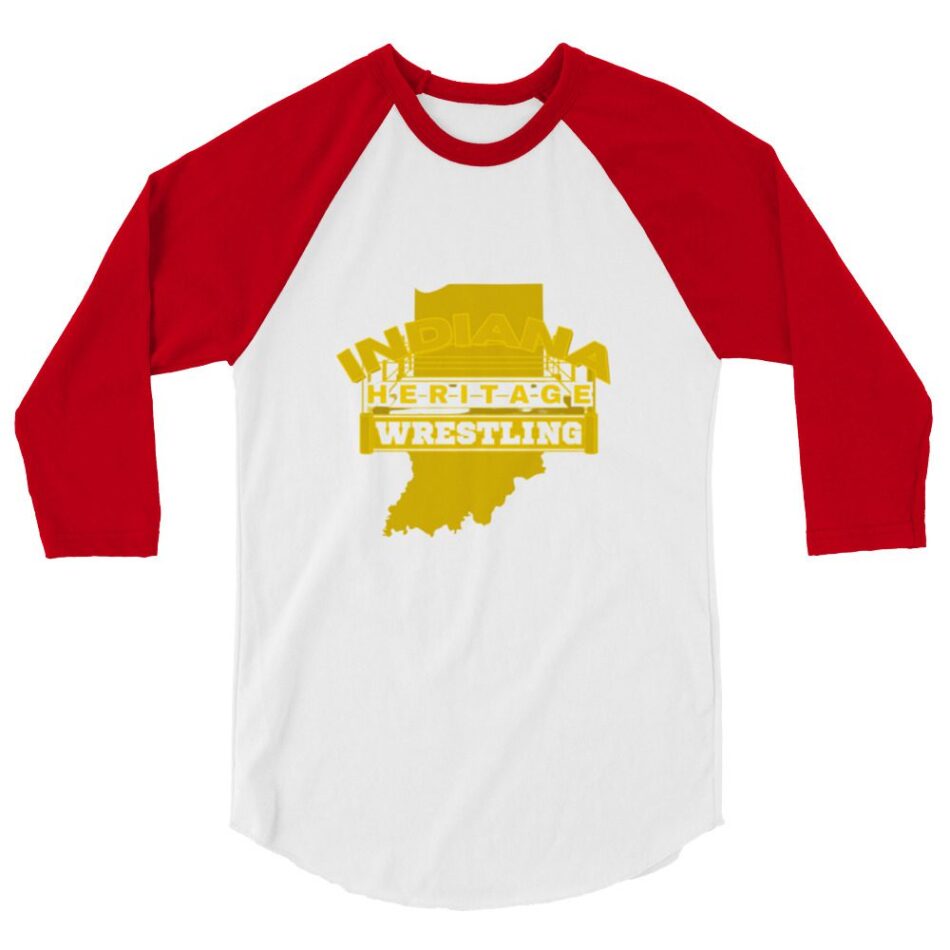 Indiana Heritage Wrestling "Gold Logo" 3/4 sleeve raglan shirt