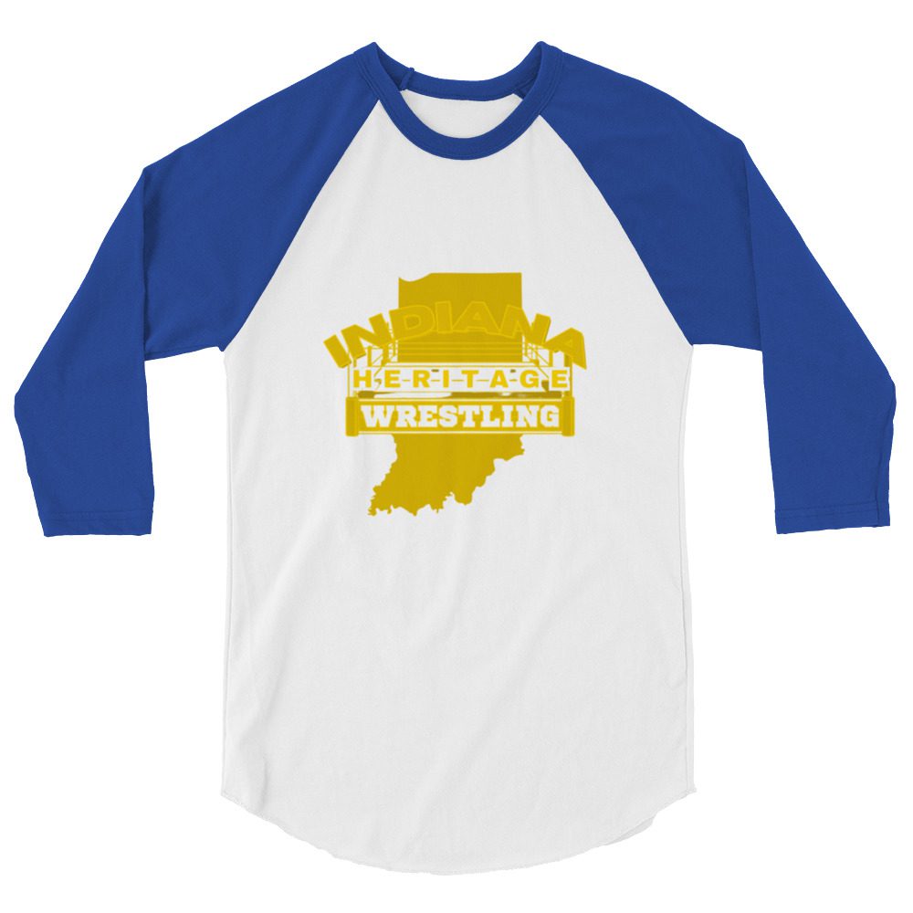 Indiana Heritage Wrestling "Gold Logo" 3/4 sleeve raglan shirt