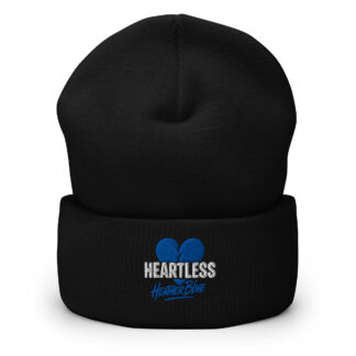 Heather Blue "Blue Heart" Cuffed Beanie
