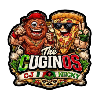 CJ Bambino “The Cuginos - Italian Food Fighters V.1" Bubble-free stickers