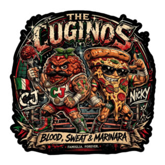 CJ Bambino “The Cuginos - Italian Food Fighters V.2" Bubble-free stickers