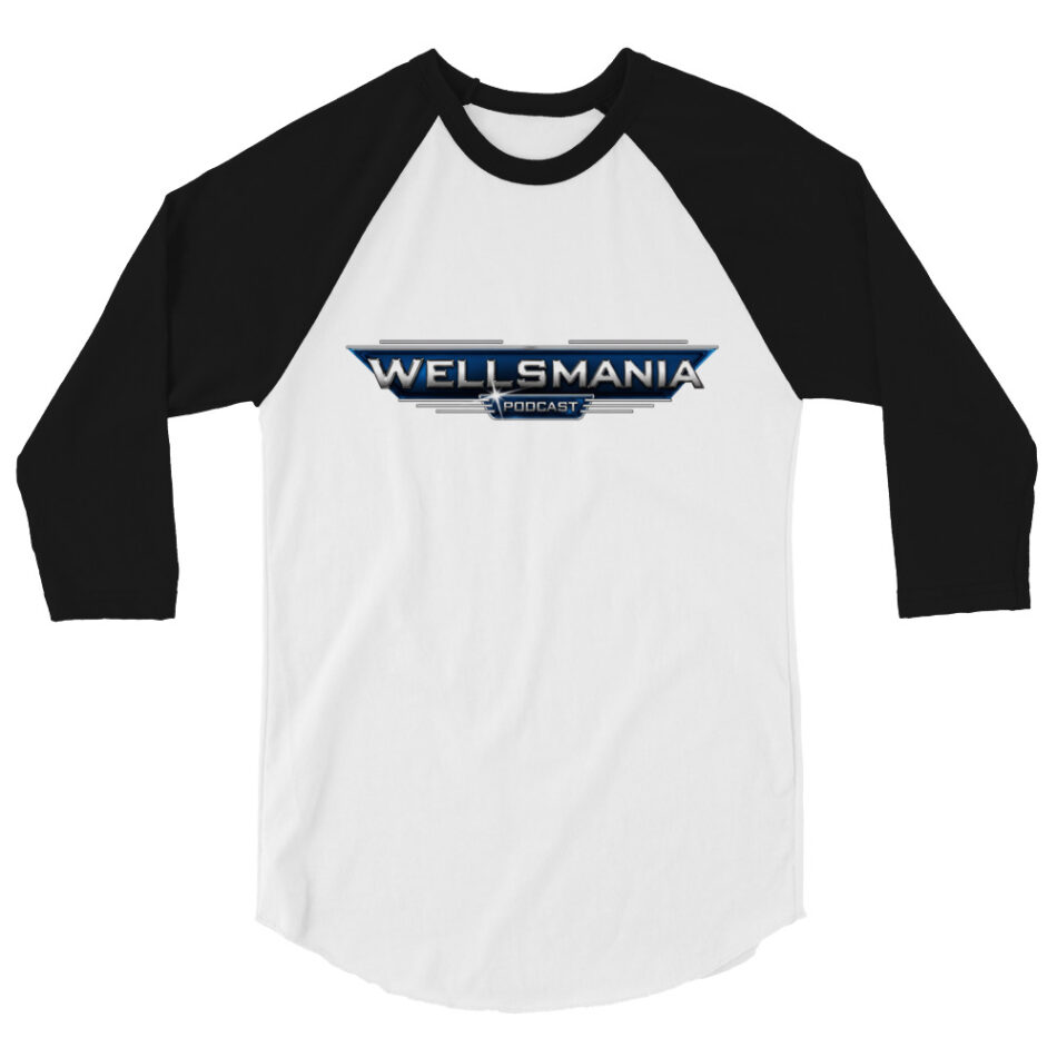 WellsMania Podcast "WellsMania Podcast Homage Logo" 3/4 sleeve raglan shirt