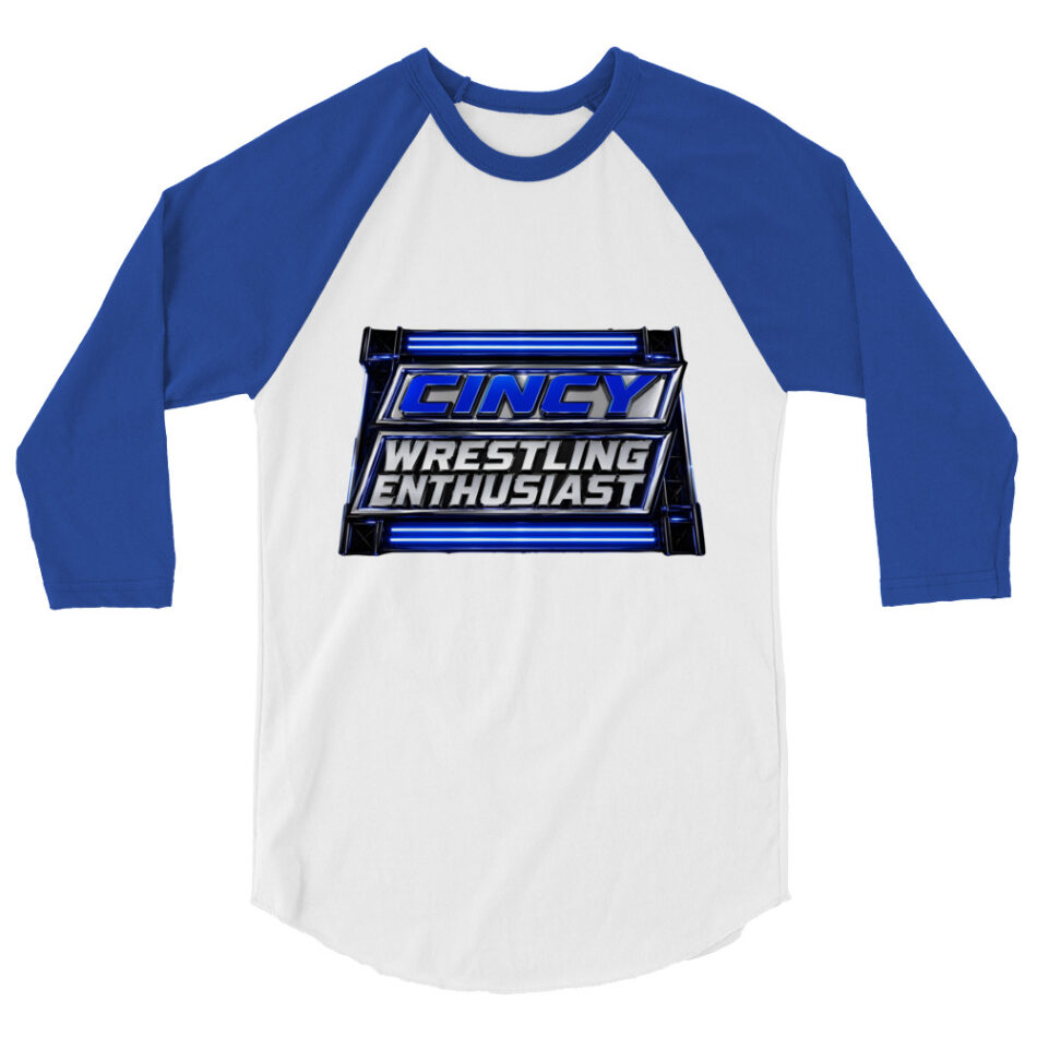 Cincy Wrestling Enthusiast "Smackdown Logo" 3/4 sleeve raglan shirt
