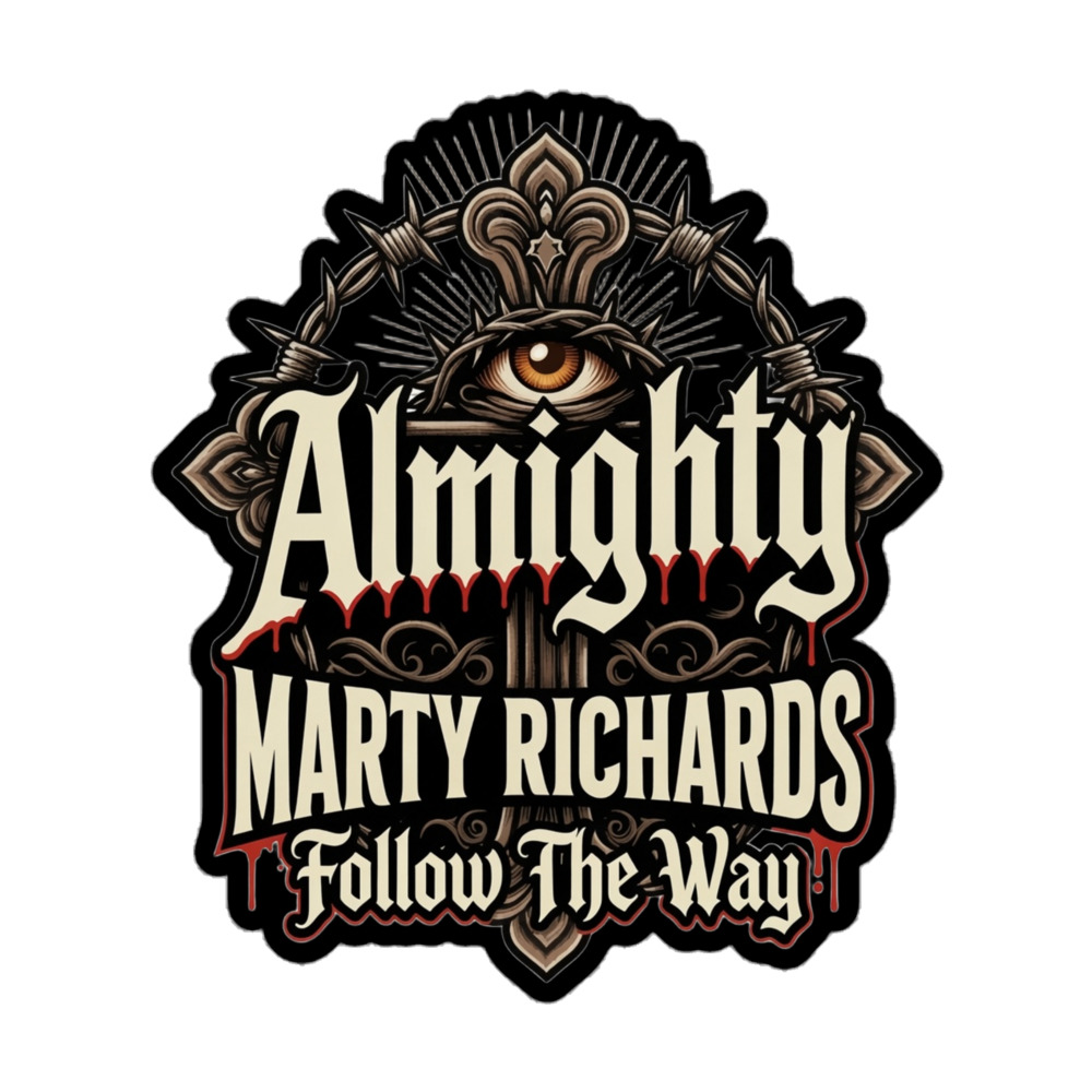 Value of Wrestling Podcast "Almighty Marty Richards Logo" Bubble-free stickers
