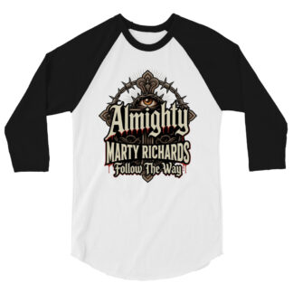 Value of Wrestling Podcast "Almighty Marty Richards Logo" 3/4 sleeve raglan shirt