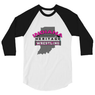 Indiana Heritage Wrestling "Pink Logo" 3/4 sleeve raglan shirt